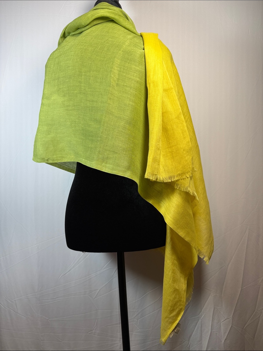 Eileen Fisher Green-to-Yellow Ombre Lightweight Wrap - Picture 6 of 10
